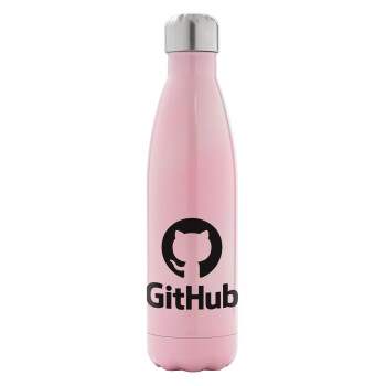 GitHub, Metal mug thermos Pink Iridiscent (Stainless steel), double wall, 500ml