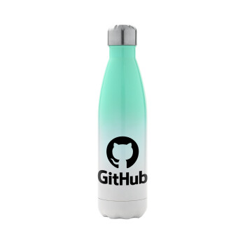 GitHub, Metal mug thermos Green/White (Stainless steel), double wall, 500ml