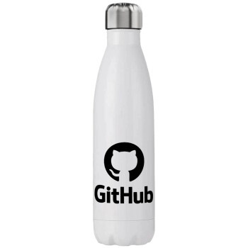 GitHub, Μεταλλικό παγούρι θερμός (Stainless steel), διπλού τοιχώματος, 750ml