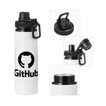 GitHub, Μεταλλικό παγούρι νερού με καπάκι ασφαλείας, αλουμινίου 850ml