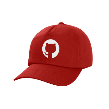 GitHub, Καπέλο Baseball, 100% Βαμβακερό, Low profile, Κόκκινο