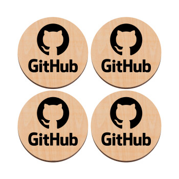 GitHub, ΣΕΤ x4 Σουβέρ ξύλινα στρογγυλά plywood (9cm)