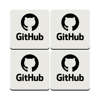 GitHub, ΣΕΤ 4 Σουβέρ ξύλινα τετράγωνα (9cm)