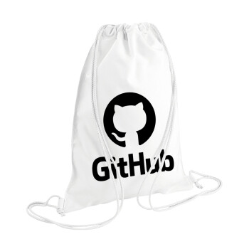 GitHub, Τσάντα πλάτης πουγκί GYMBAG λευκή (28x40cm)