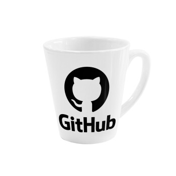 GitHub, Κούπα κωνική Latte Λευκή, κεραμική, 300ml