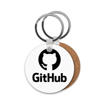 GitHub, Μπρελόκ Ξύλινο στρογγυλό MDF Φ5cm