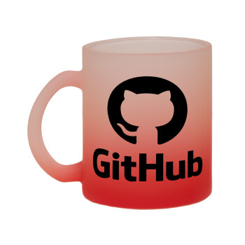 GitHub, Κούπα γυάλινη δίχρωμη με βάση το κόκκινο ματ, 330ml
