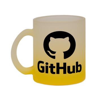 GitHub, Κούπα γυάλινη δίχρωμη με βάση το κίτρινο ματ, 330ml