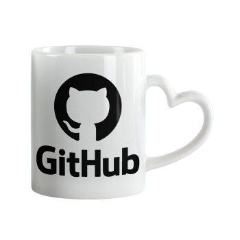 GitHub, Mug heart handle, ceramic, 330ml