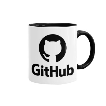 GitHub, Κούπα χρωματιστή μαύρη, κεραμική, 330ml