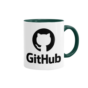 GitHub, Κούπα χρωματιστή πράσινη, κεραμική, 330ml