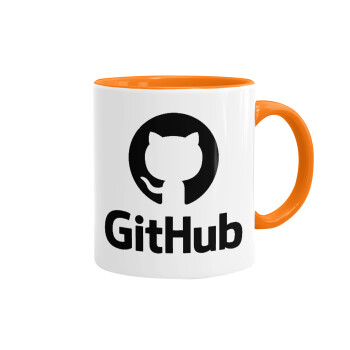 GitHub, Mug colored orange, ceramic, 330ml