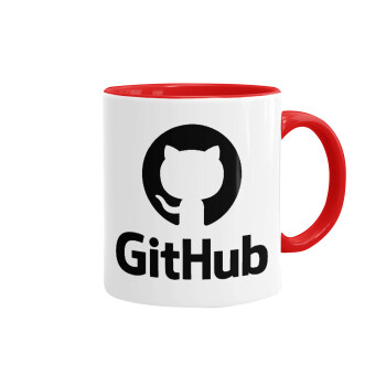 GitHub, Κούπα χρωματιστή κόκκινη, κεραμική, 330ml