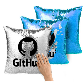 GitHub, Μαξιλάρι καναπέ Μαγικό Μπλε με πούλιες 40x40cm περιέχεται το γέμισμα