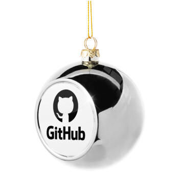 GitHub, Χριστουγεννιάτικη μπάλα δένδρου Ασημένια 8cm