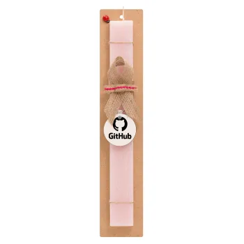 GitHub, Easter Set, wooden keychain & scented flat Easter candle (30cm) (PINK)