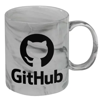 GitHub, Mug ceramic marble style, 330ml