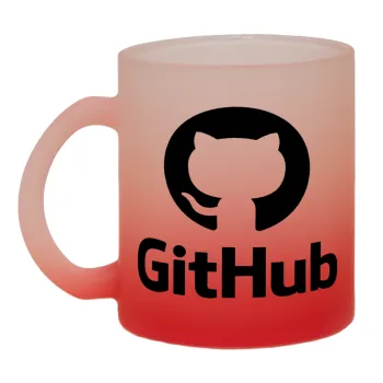 GitHub, Κούπα γυάλινη δίχρωμη με βάση το κόκκινο ματ, 330ml