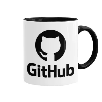 GitHub, Κούπα χρωματιστή μαύρη, κεραμική, 330ml