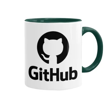 GitHub, Κούπα χρωματιστή πράσινη, κεραμική, 330ml