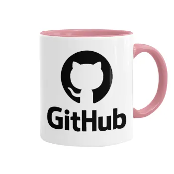 GitHub, Κούπα χρωματιστή ροζ, κεραμική, 330ml