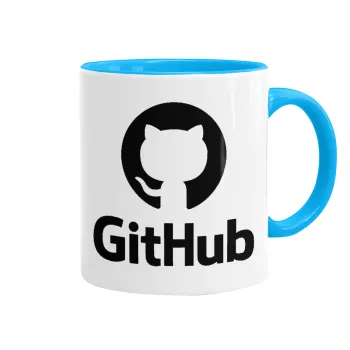 GitHub, Κούπα χρωματιστή γαλάζια, κεραμική, 330ml