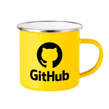 GitHub, Yellow Enamel Metallic Cup 360ml