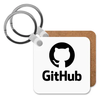 GitHub, Μπρελόκ Ξύλινο τετράγωνο MDF