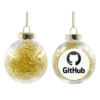 GitHub, Transparent Christmas tree ball ornament with gold filling 8cm