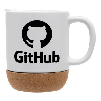 GitHub, Κούπα, κεραμική με βάση φελού και καπάκι (ΜΑΤ), 330ml