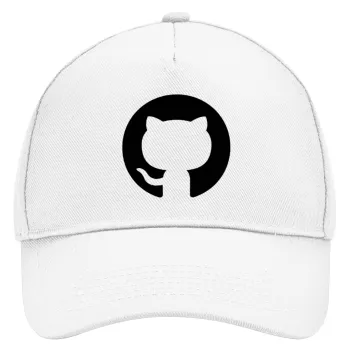 GitHub, Καπέλο Ενηλίκων Baseball, Drill, Λευκό (100% ΒΑΜΒΑΚΕΡΟ, ΕΝΗΛΙΚΩΝ, UNISEX, ONE SIZE)