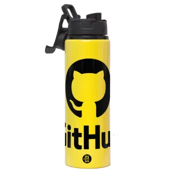 GitHub, Μεταλλικό παγούρι νερού με καπάκι ασφαλείας, αλουμινίου 850ml