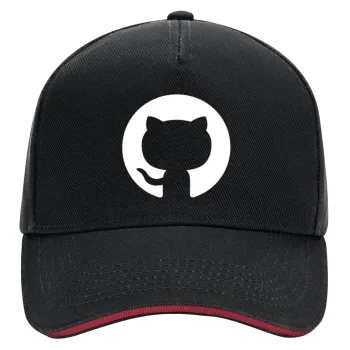 GitHub, DRILL Adult Ultimate Hat BLACK/RED, (100% COTTON, ADULT, UNISEX, ONE SIZE)