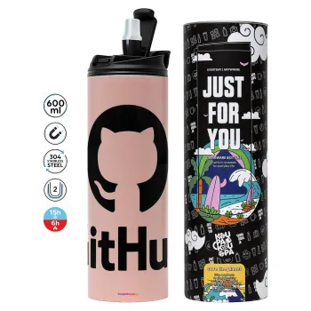 GitHub, Tumbler stainless steel PINK 600ml