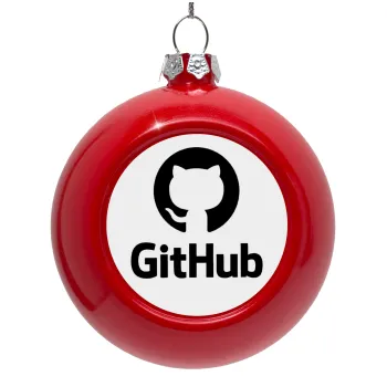 GitHub, Red Christmas tree ornament bauble 8cm