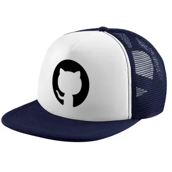 GitHub, Children's Soft Trucker Cap with Dark Blue/White Mesh (POLYESTER, CHILDREN, ONE SIZE)