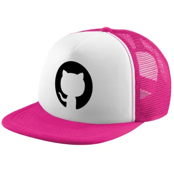 GitHub, Child's Soft Trucker Hat with Pink/White Mesh (POLYESTER, CHILD, ONE SIZE)