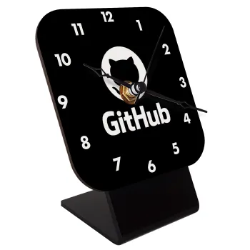 GitHub, Επιτραπέζιο ρολόι ξύλινο με δείκτες (10cm)
