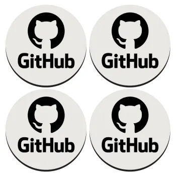 GitHub, ΣΕΤ 4 Σουβέρ ξύλινα στρογγυλά (9cm)