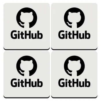 GitHub, ΣΕΤ 4 Σουβέρ ξύλινα τετράγωνα (9cm)