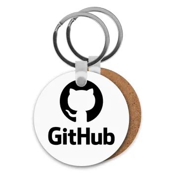 GitHub, Μπρελόκ Ξύλινο στρογγυλό MDF Φ5cm