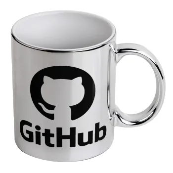 GitHub, Κούπα κεραμική, ασημένια καθρέπτης, 330ml
