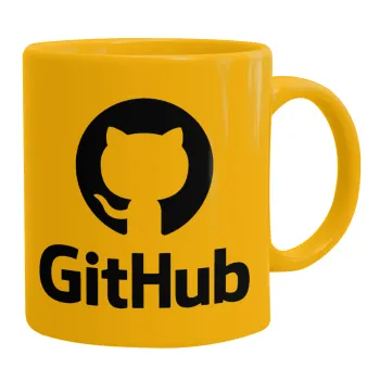 GitHub, Κούπα, κεραμική κίτρινη, 330ml