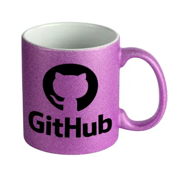 GitHub, Κούπα Μωβ Glitter που γυαλίζει, κεραμική, 330ml