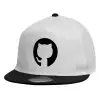 Child's Flat Snapback Hat, White (100% COTTON, CHILDREN'S, UNISEX, ONE SIZE)