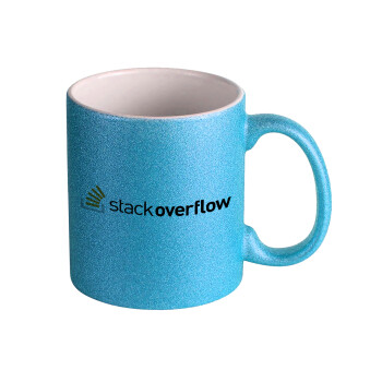 StackOverflow, Κούπα Σιέλ Glitter που γυαλίζει, κεραμική, 330ml