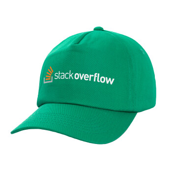 StackOverflow, Καπέλο παιδικό Baseball, 100% Βαμβακερό, Low profile, Πράσινο
