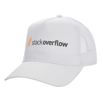 StackOverflow, Καπέλο Ενηλίκων Structured Trucker, με Δίχτυ, ΛΕΥΚΟ (100% ΒΑΜΒΑΚΕΡΟ, ΕΝΗΛΙΚΩΝ, UNISEX, ONE SIZE)