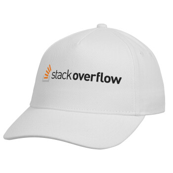 StackOverflow, Καπέλο Ενηλίκων Baseball, Drill, Λευκό (100% ΒΑΜΒΑΚΕΡΟ, ΕΝΗΛΙΚΩΝ, UNISEX, ONE SIZE)