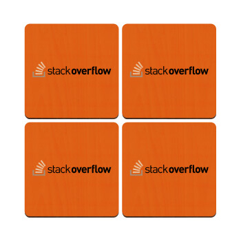 StackOverflow, ΣΕΤ x4 Σουβέρ ξύλινα τετράγωνα plywood (9cm)